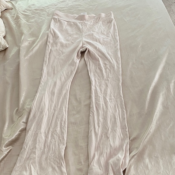 SHEIN Light Beige Ribbed Flare Trousers - Picture 1 of 1